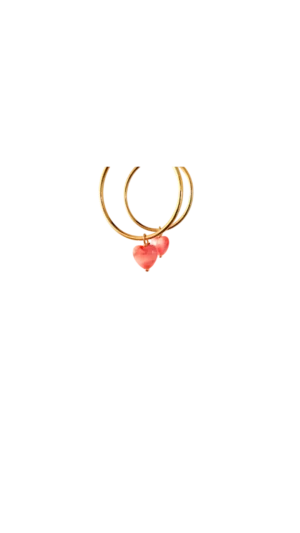 Håndlavede Hoops med rosa hjerter