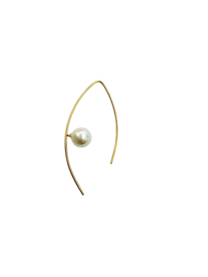 Håndlavet Ørering med Hvid Shell Perle